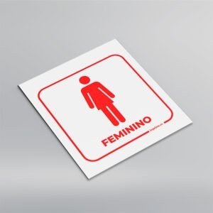 Placa Banheiro Feminino - Quadrada - 20X20cm