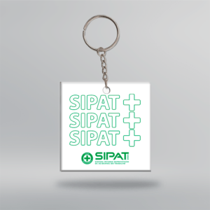 Chaveiro CIPA/SIPAT - Quadrado - 5x5 cm - Branco - Frente <br> #Kit com 10 unidades