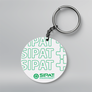 Chaveiro CIPA/SIPAT - Redondo - 5x5 cm - Branco - Frente <br> #Kit com 10 unidades