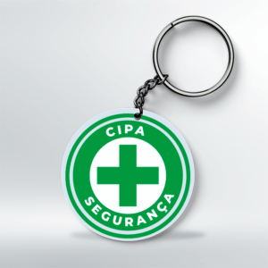 Chaveiro CIPA/SIPAT - Redondo - 5x5 cm - Branco - Frente <br> #Kit com 10 unidades