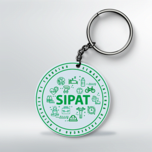 Chaveiro CIPA/SIPAT - Redondo - 5x5 cm - Branco - Frente <br> #Kit com 10 unidades