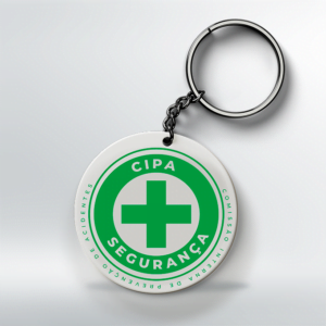 Chaveiro CIPA/SIPAT - Redondo - 5x5 cm - Cristal - Frente <br> #Kit com 10 unidades