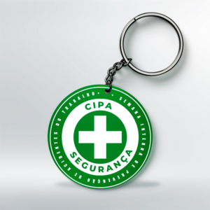 Chaveiro CIPA/SIPAT - Redondo - 5x5 cm - Verde - Frente <br> #Kit com 10 unidades