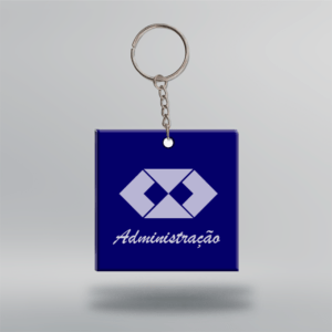 Chaveiro Administração - Quadrado - 5x5cm - Azul - Frente <br> #Kit com 10 unidades