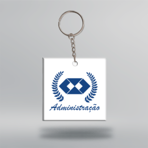 Chaveiro Administração - Quadrado - 5x5cm - Branco - Frente <br> #Kit com 10 unidades