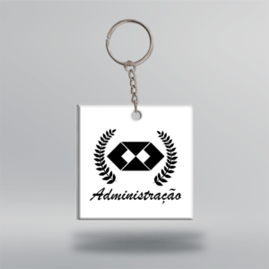 Chaveiro Administração - Quadrado - 5x5cm - Branco - Frente <br> #Kit com 10 unidades