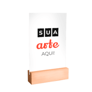 Display de Mesa com Base em Madeira e Testeira em PS - Personalizado  | Black Friday