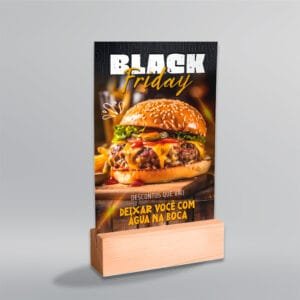 Display de Mesa com Base em Madeira e Testeira em PS - Modelo 1  | Black Friday