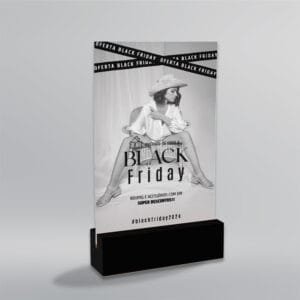 Display de Mesa com Base em Madeira e Testeira em PS - Modelo 2  | Black Friday