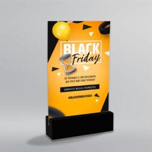 Display de Mesa com Base em Madeira e Testeira em PS - Modelo 4  | Black Friday
