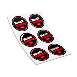 Adesivo Redondo - Modelo 1 - 5x5cm | Black Friday