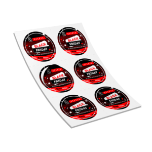 Adesivo Redondo - Modelo 3 - 5x5cm | Black Friday