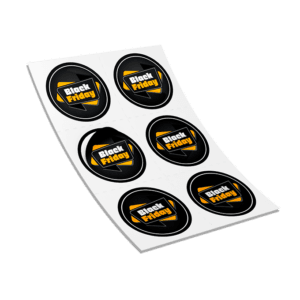 Adesivo Redondo - Modelo 5 - 5x5cm | Black Friday