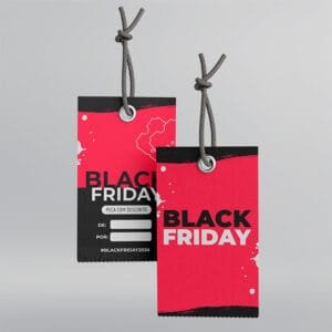 Etiqueta de Desconto - Modelo 3 - 9x5cm - Frente e Verso | Black Friday