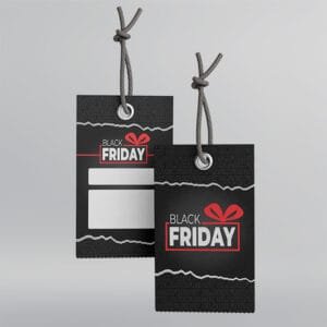 Etiqueta de Desconto - Modelo 4 - 9x5cm - Frente e Verso | Black Friday