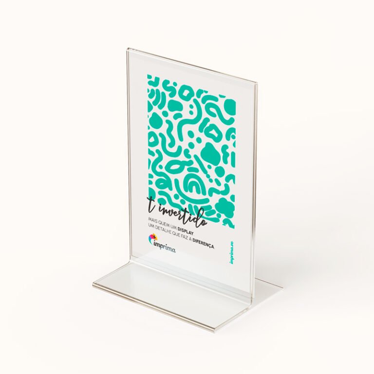 Display em T Invertido - Acrílico Transparente A6 - 10x15cm