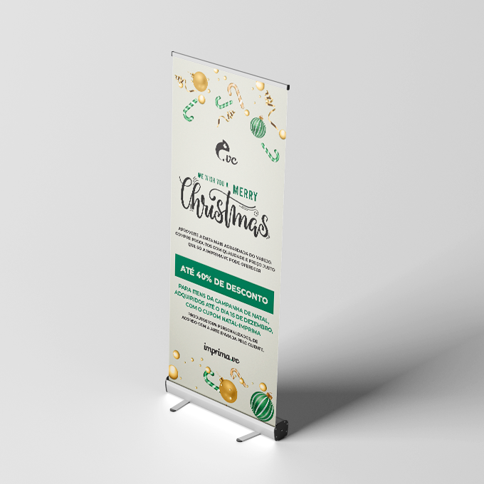Banner Roll Up - Personalizado - 0,60x1,60m <br> ~Especial de Natal~