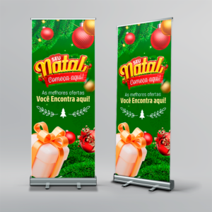 Banner Roll Up - Lona - Modelo 2 <br> ~Especial de Natal~