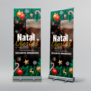 Banner Roll Up - Lona - Modelo 3 <br> ~Especial de Natal~