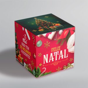 Cubo Expositor Promocional <br> 🔴 Kit com 5 unid. - Modelo 2 <br> ~Especial de Natal~