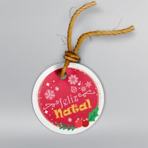 Etiqueta Redonda - 5x5cm - Couchê 300g - Frente <br> 🔴 Kit com 50 unid – Modelo 5 <br> ~Especial de Natal~