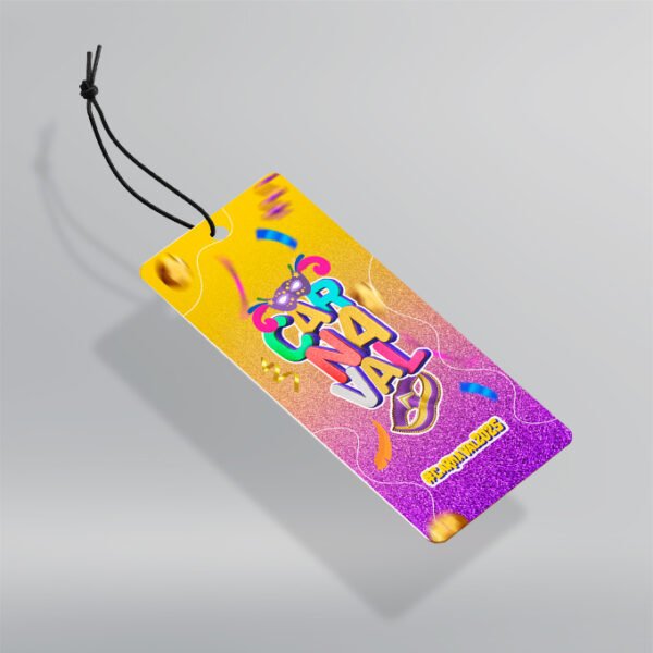 Etiqueta / Tag de Desconto - Papel Couchê 300g - Design Exclusivo - Modelo 2 -  Frente e Verso - 9x5cm | Carnaval