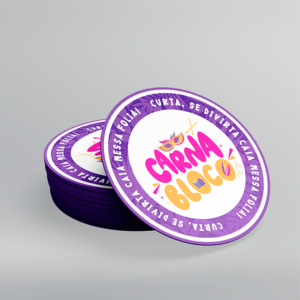 Bolacha de Chopp / Porta Copo - Papel Couchê 300g - Design Exclusivo - Modelo 1 -  8,5x8,5cm | Carnaval