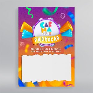 Cartaz em Papel Couchê 300 - Design Exclusivo - Modelo 2 - Frente - 56x40cm | Carnaval