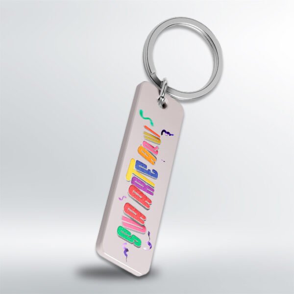Chaveiro Branco Retangular - Personalizado - Frente - 6x2 cm - Imagem 2