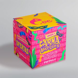 Cubo Expositor Promocional - Duplex 300g - Personalizado - 20x20cm | Carnaval