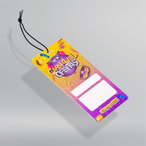 Etiqueta / Tag de Desconto - Papel Couchê 300g - Design Exclusivo - Modelo 2 - Frente - 9x5cm | Carnaval