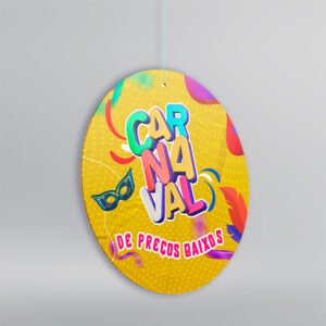 Móbile de Teto - Papel Couchê 300g - Design Exclusivo - Modelo 1 - Frente e Verso - 30x30cm | Carnaval