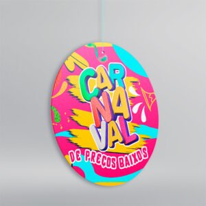 Móbile de Teto - Papel Couchê 300g - Design Exclusivo - Modelo 2 -  Frente e Verso - 30x30cm | Carnaval