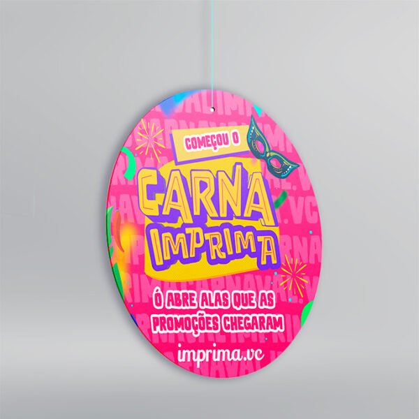 Móbile de Teto - Papel Couchê 300g - Personalizada - Frente e Verso - 30x30cm | Carnaval