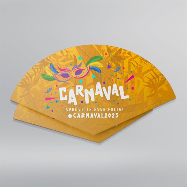 Ventarola - Papel Couchê 300g - Design Exclusivo - Modelo 1 - Frente e Verso - 27x19cm | Carnaval
