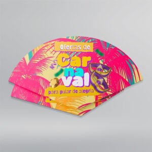 Ventarola - Papel Couchê 300g - Design Exclusivo - Modelo 2 -  Frente e Verso - 27x19cm | Carnaval