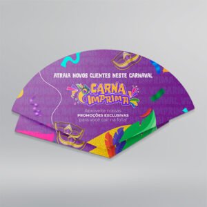 Ventarola - Papel Couchê 300g - Personalizada - Frente e Verso - 27x19cm | Carnaval