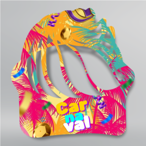 Viseira em Espiral - Papel Duplex 300g - Design Exclusivo - Modelo 1 - 22x27cm | Carnaval