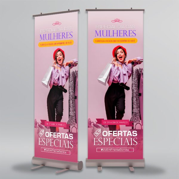 Banner Roll Up - Em Lona - Modelo 1 | Dia Internacional da Mulher