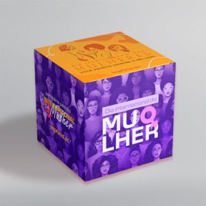 Cubo Expositor Promocional - Duplex 300g - Personalizado - Kit com 5 unidades | Dia Internacional da Mulher