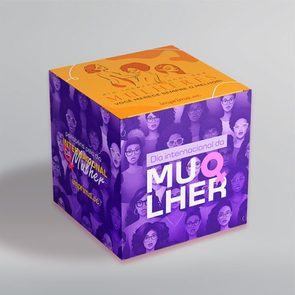 Cubo Expositor Promocional - Duplex 300g - Personalizado - Kit com 5 unidades | Dia Internacional da Mulher