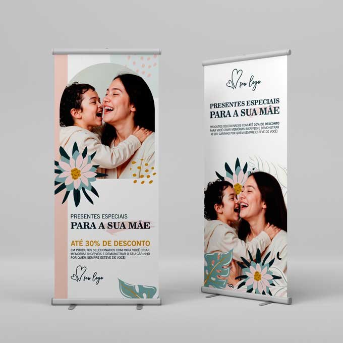 Banner Roll Up - Lona - Floral | Dia Das Mães