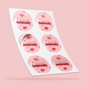 Adesivo Personalizado - Modelo 4 - Redondo - Em Cartela <br> #Kit com 50 unidades