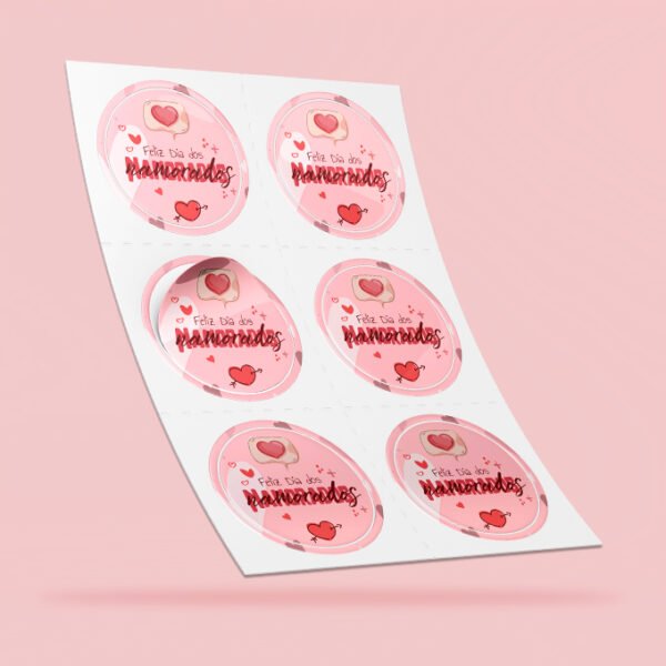 Adesivo Personalizado - Modelo 4 - Redondo - Em Cartela <br> #Kit com 50 unidades
