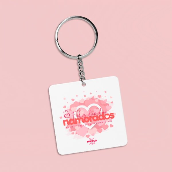 Chaveiro Personalizado - Modelo 6 - Acrílico - Frente e Verso <br> #Kit com 10 unidades