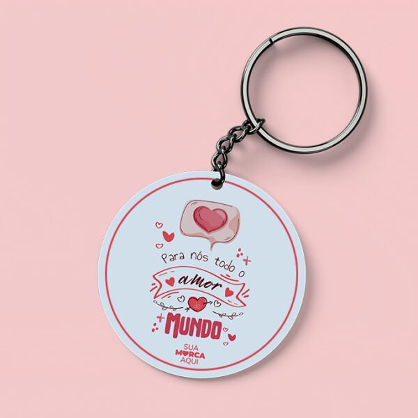Chaveiro Personalizado - Modelo 1 - Acrílico - Frente e Verso <br> #Kit com 10 unidades