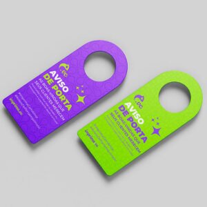 Aviso de Porta - Personalizado - PS - Topo Arredondado - Frente <br> #Kit com 15 unidades