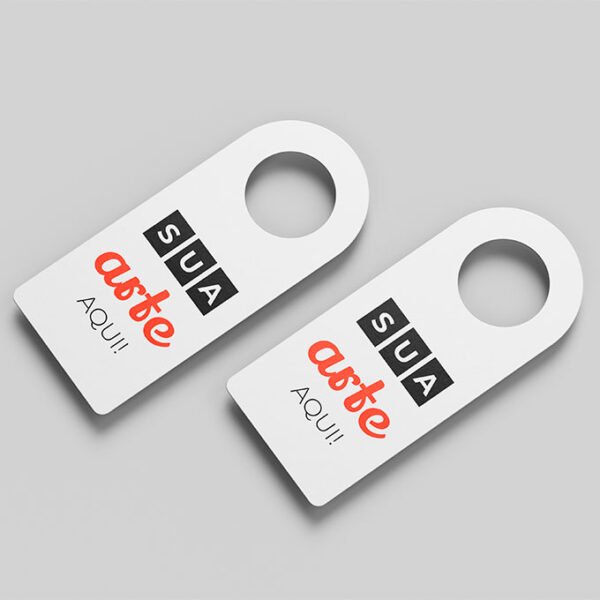 Aviso de Porta - Personalizado - PS - Topo Arredondado - Frente <br> #Kit com 15 unidades - Imagem 2